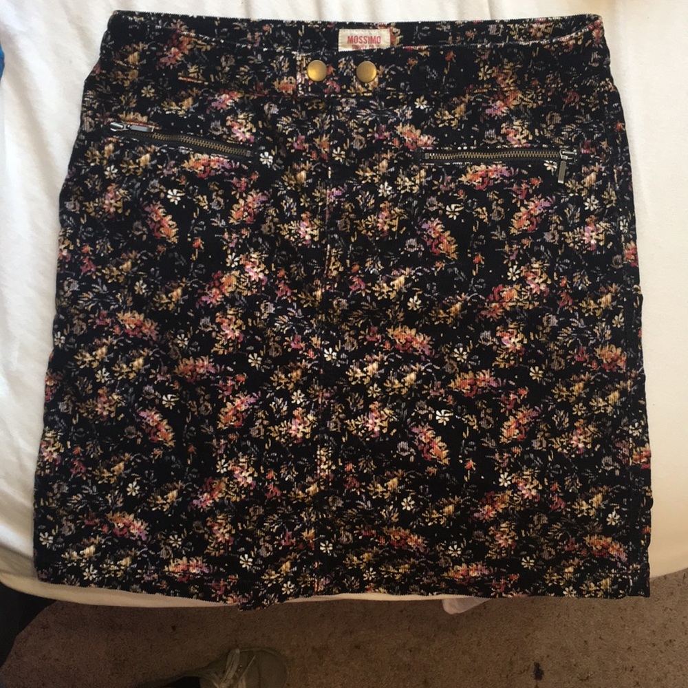 Floral Corduroy Skirt